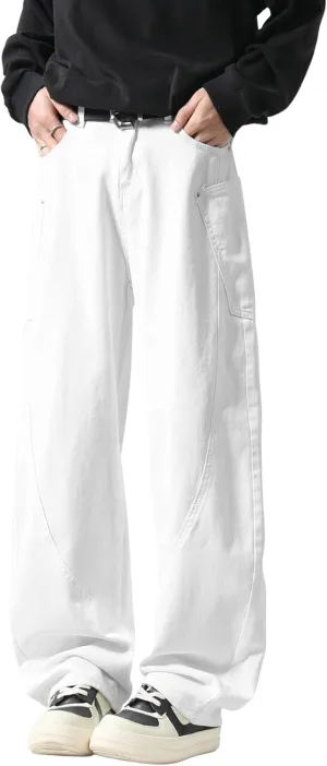 DOSLAVIDA Baggy Jeans Y2K Jnco Jeans Hip Hop Vintage Denim Pants Skater Casual Wide Leg Trousers