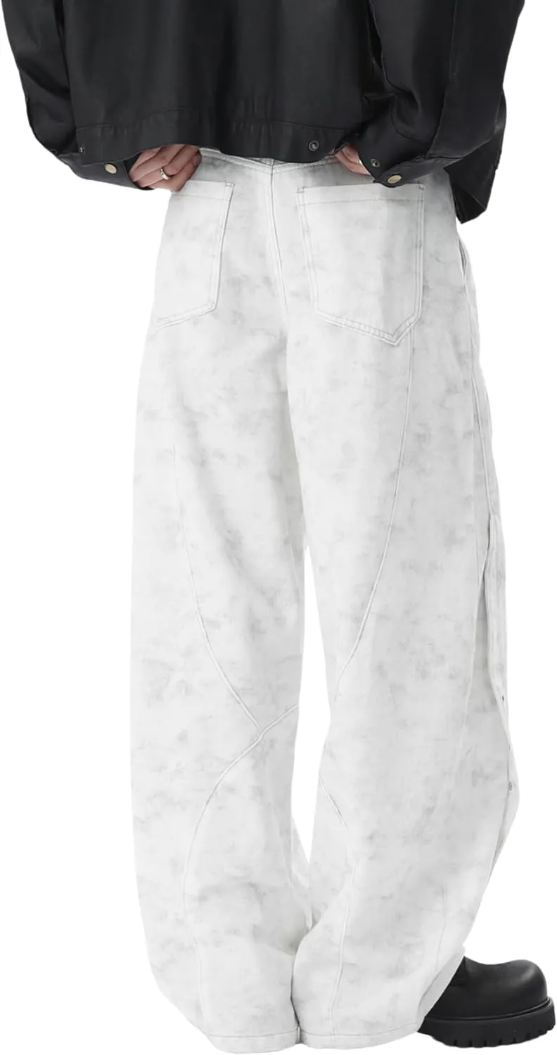 DOSLAVIDA Baggy Jeans Y2K Jnco Jeans Hip Hop Vintage Denim Pants Skater Casual Wide Leg Trousers