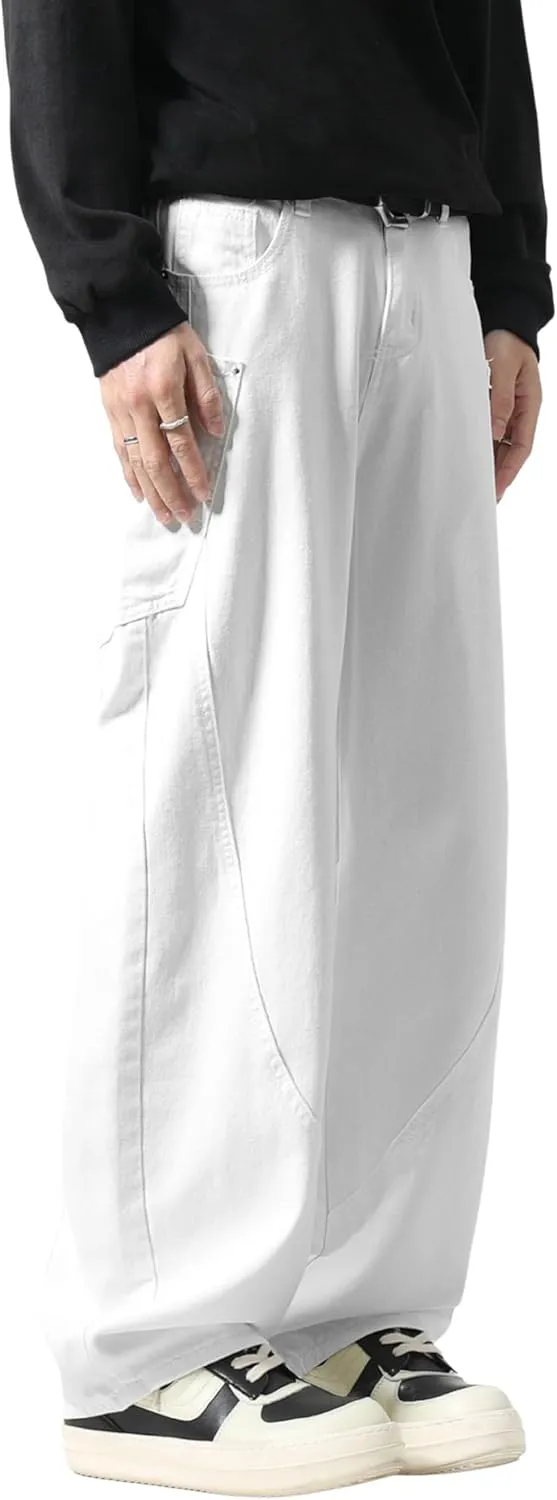 DOSLAVIDA Baggy Jeans Y2K Jnco Jeans Hip Hop Vintage Denim Pants Skater Casual Wide Leg Trousers