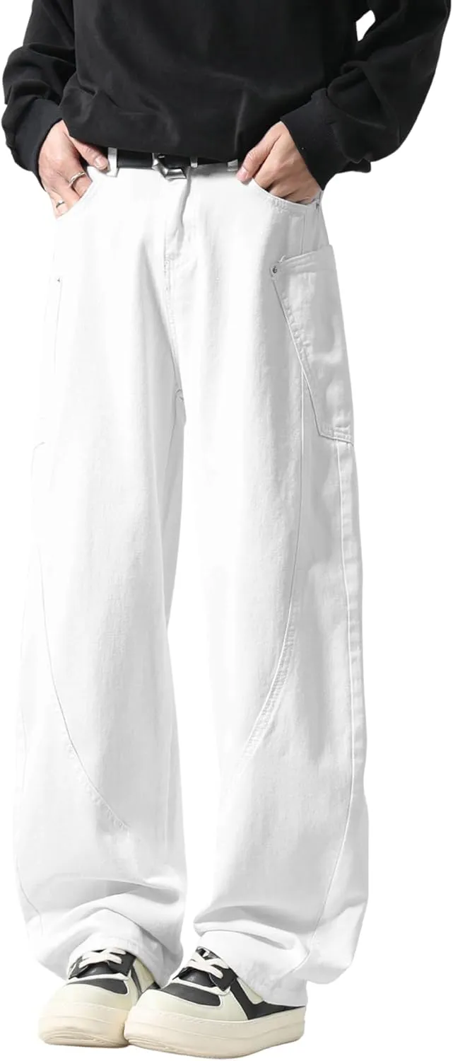 DOSLAVIDA Baggy Jeans Y2K Jnco Jeans Hip Hop Vintage Denim Pants Skater Casual Wide Leg Trousers
