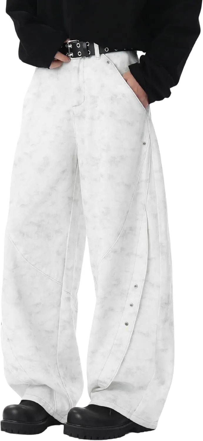 DOSLAVIDA Baggy Jeans Y2K Jnco Jeans Hip Hop Vintage Denim Pants Skater Casual Wide Leg Trousers