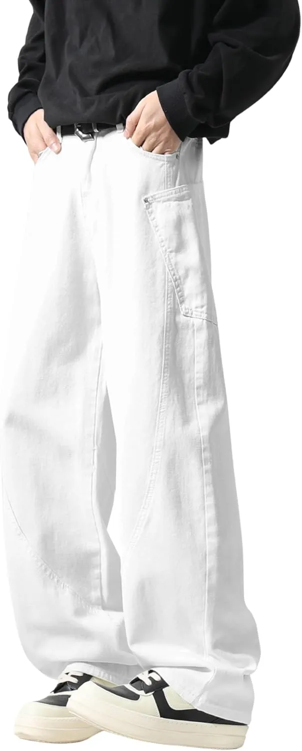 DOSLAVIDA Baggy Jeans Y2K Jnco Jeans Hip Hop Vintage Denim Pants Skater Casual Wide Leg Trousers