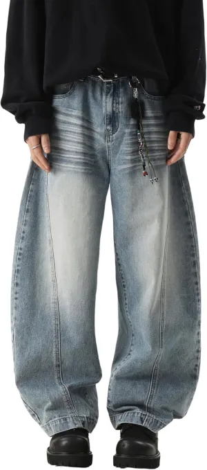 DOSLAVIDA Baggy Jeans Y2K Jnco Jeans Hip Hop Vintage Denim Pants Skater Casual Wide Leg Trousers
