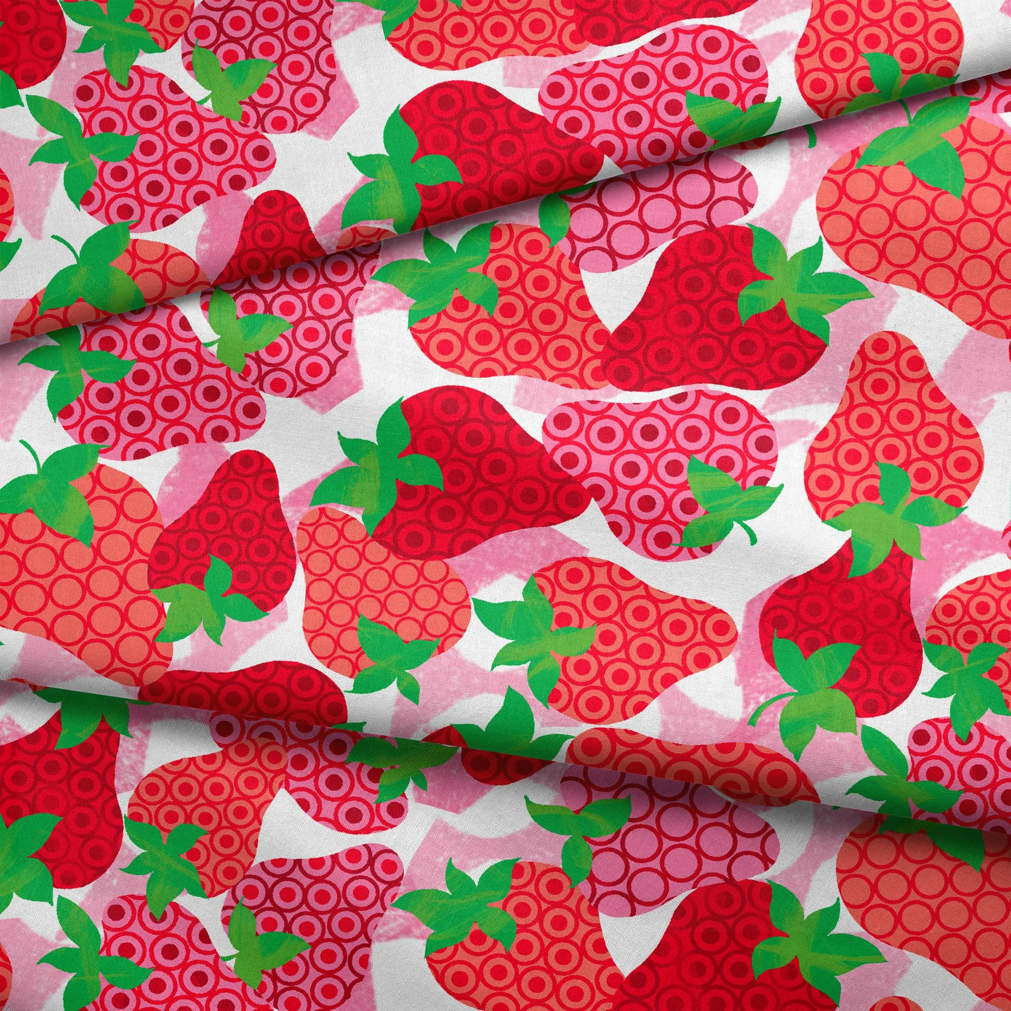 Dotted & Delicious - Playful Strawberry Fabric