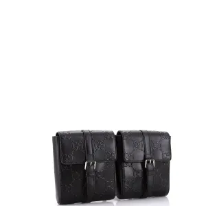 Double Belt Bag GG Embossed Perforated Leather