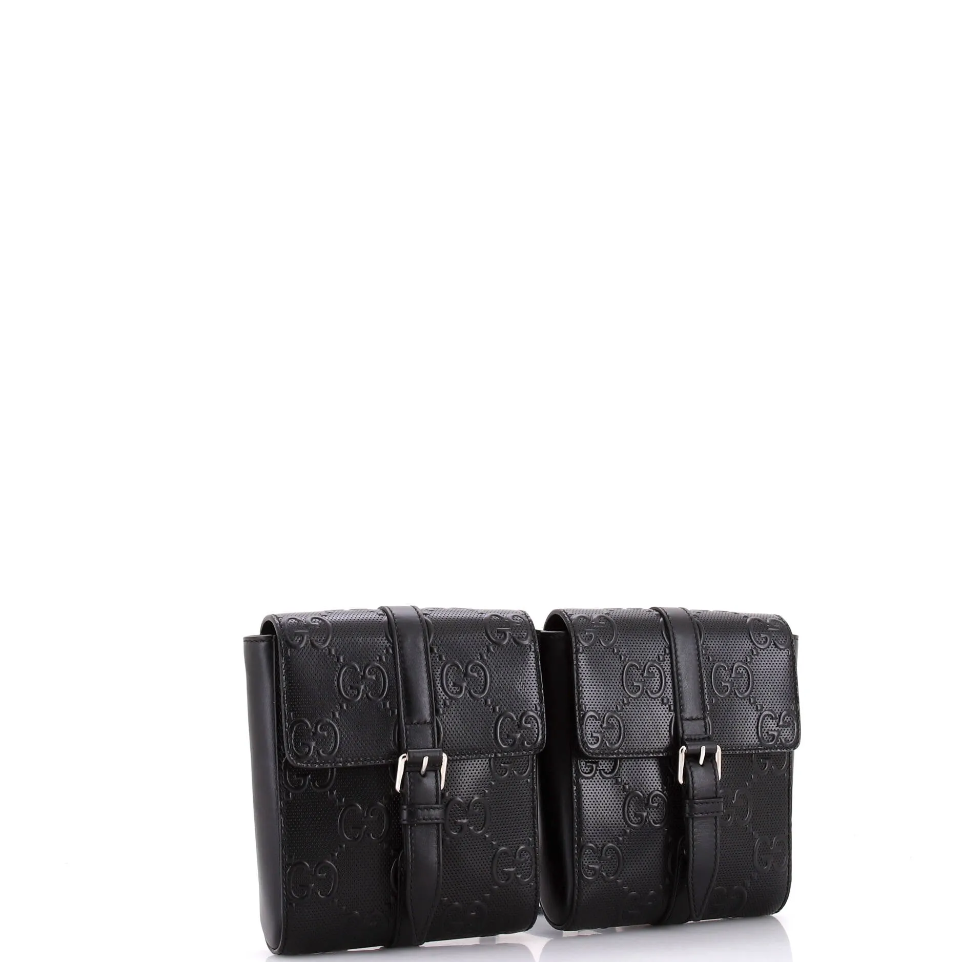Double Belt Bag GG Embossed Perforated Leather