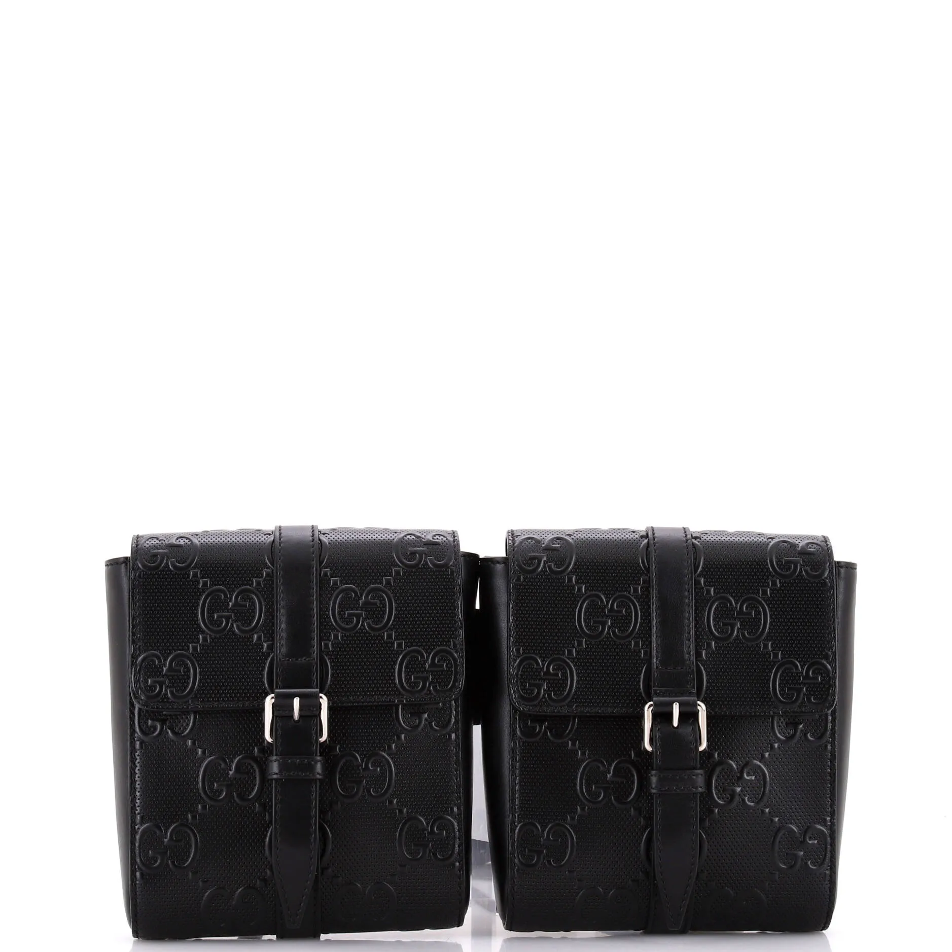 Double Belt Bag GG Embossed Perforated Leather
