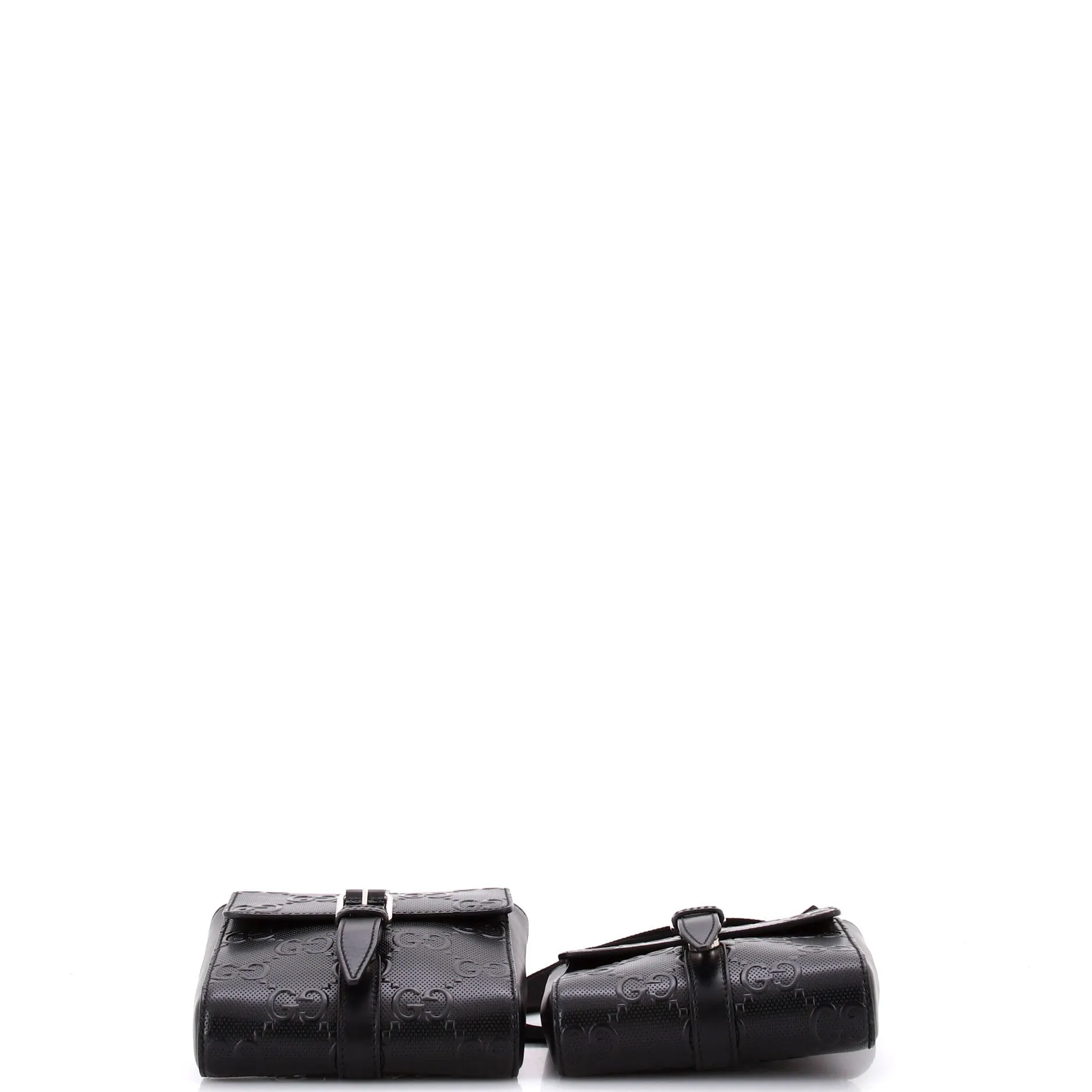 Double Belt Bag GG Embossed Perforated Leather