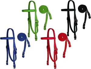 Double Layered Draft Horse Nylon Western Headstall with Matching Reins