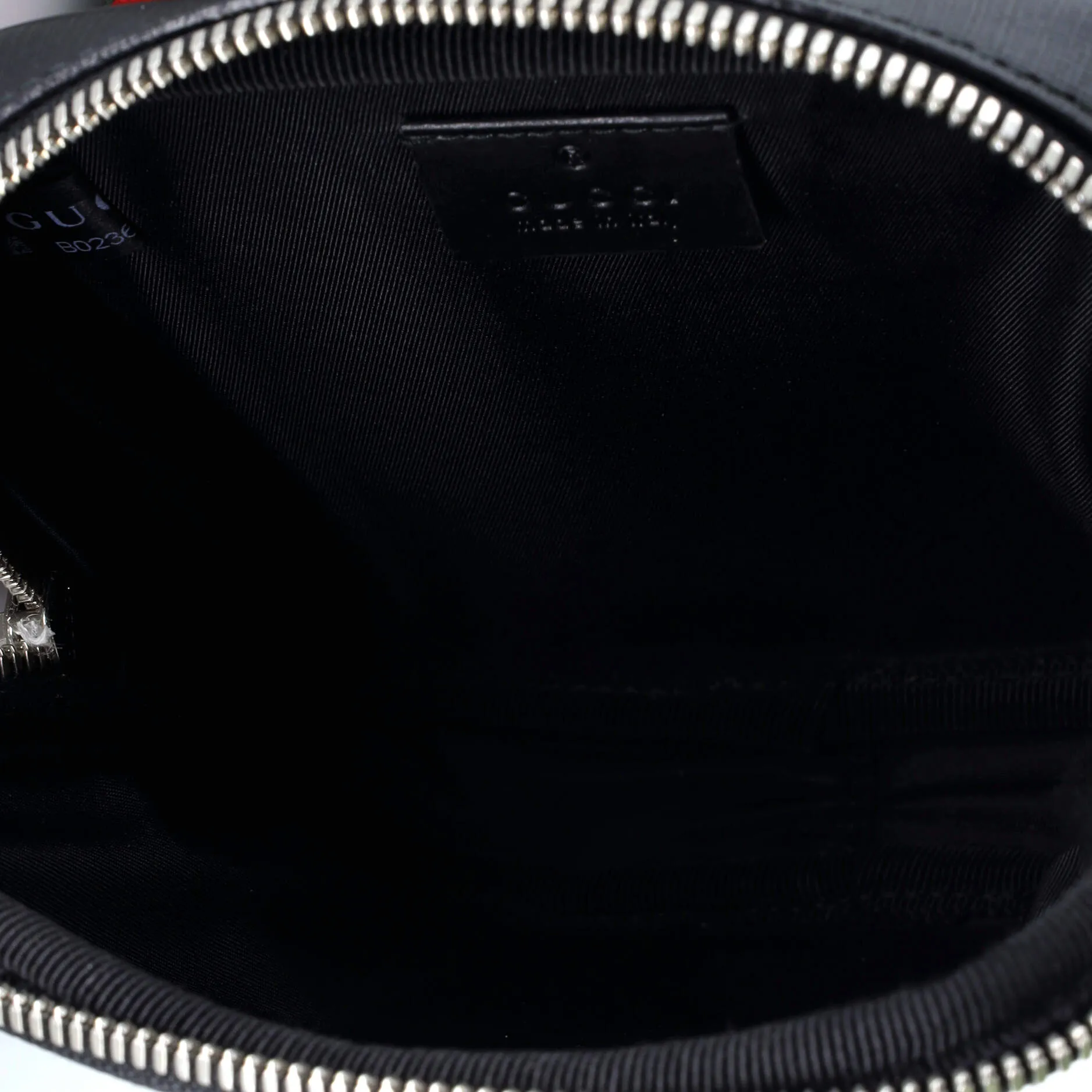 Double Web Belt Bag GG Coated Canvas with Leather