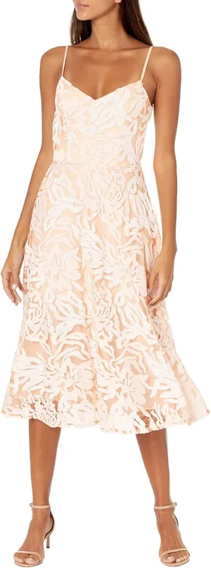 Dress the Population Women's Layla Sweetheart Fit and Flare Midi Dress