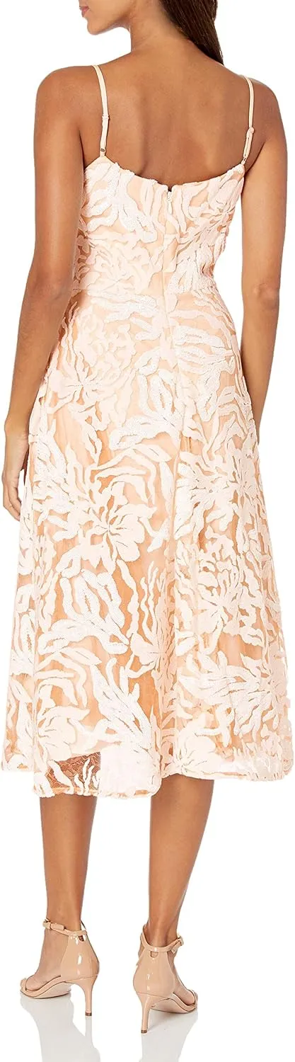 Dress the Population Women's Layla Sweetheart Fit and Flare Midi Dress