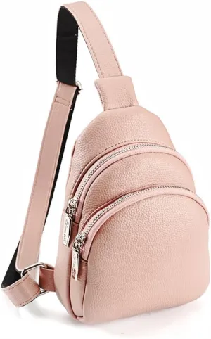 DYJ Sling Bag for Women,Lightweight Shoulder Chest Multi-Pocket Pack Bag, Leather Travel Purse and Gifts