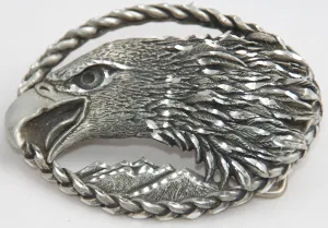 Eagle belt buckle, pewter. Made in USA