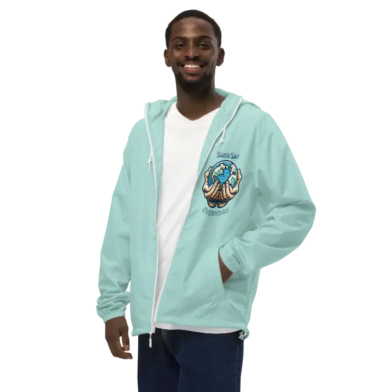 Earth Day Explorations Lightweight Zip Windbreaker