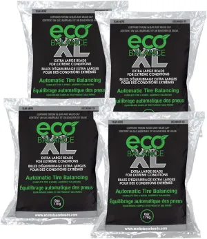 ECO Balance 06-ECOXL4 ECO XL Extreme Condition Tire/Wheel Balancing Beads - Off-Road Vehicles, Light Duty Truck Tires, (4) 6oz Balance Bead Bags, (4) Valve Caps