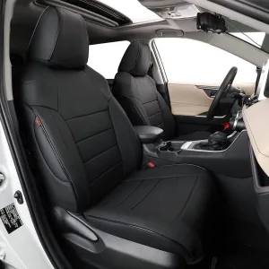 EKR Custom Fit Car Seat Covers for Select Hyundai KONA 2018 2019 2020 2021 2022 2023 - Leather(Black)