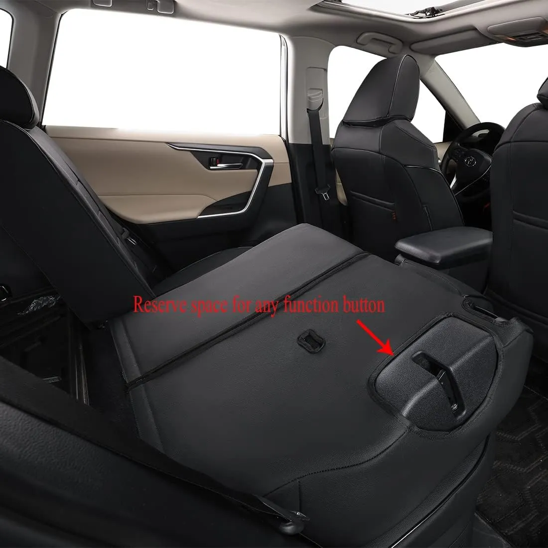 EKR Custom Fit Car Seat Covers for Select Hyundai KONA 2018 2019 2020 2021 2022 2023 - Leather(Black)