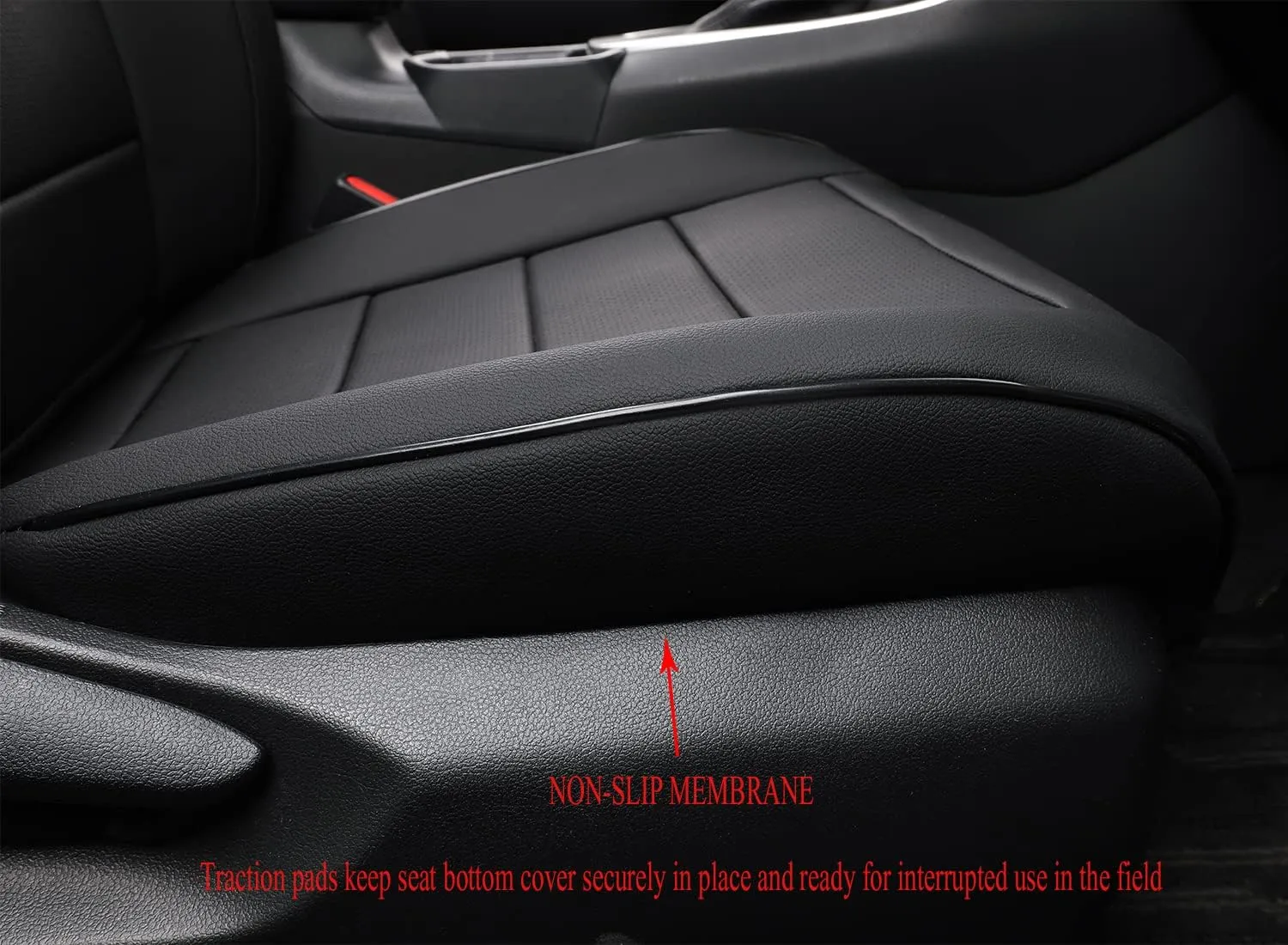 EKR Custom Fit Car Seat Covers for Select Hyundai KONA 2018 2019 2020 2021 2022 2023 - Leather(Black)