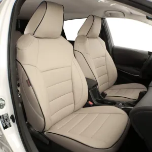 EKR Custom Fit Challenger Car Seat Covers for Select Dodge Challenger SRT,RT,GT,SXT,T/A 2015 2016 2017 2018 2019 2020 2021 2022 2023 -Full Set -Leather (Beige)