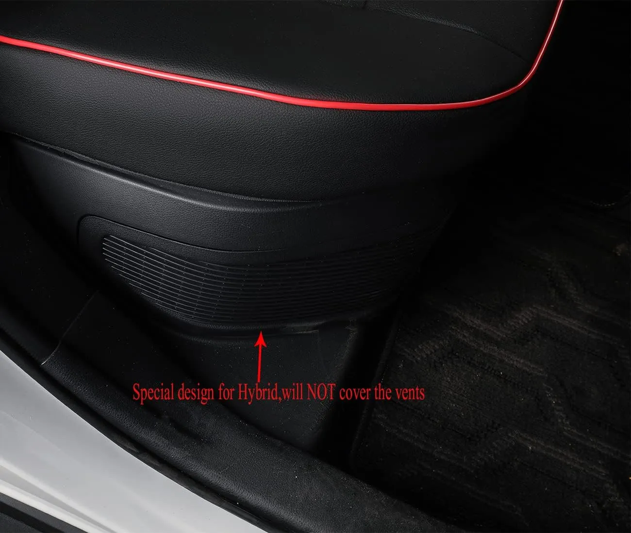 EKR Custom Fit Challenger Car Seat Covers for Select Dodge Challenger SRT,RT,GT,SXT,T/A 2015 2016 2017 2018 2019 2020 2021 2022 2023 -Full Set -Leather (Black with Red Piping)