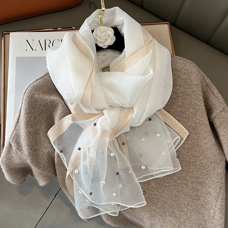 Elegant Bead Embellished Scarf
