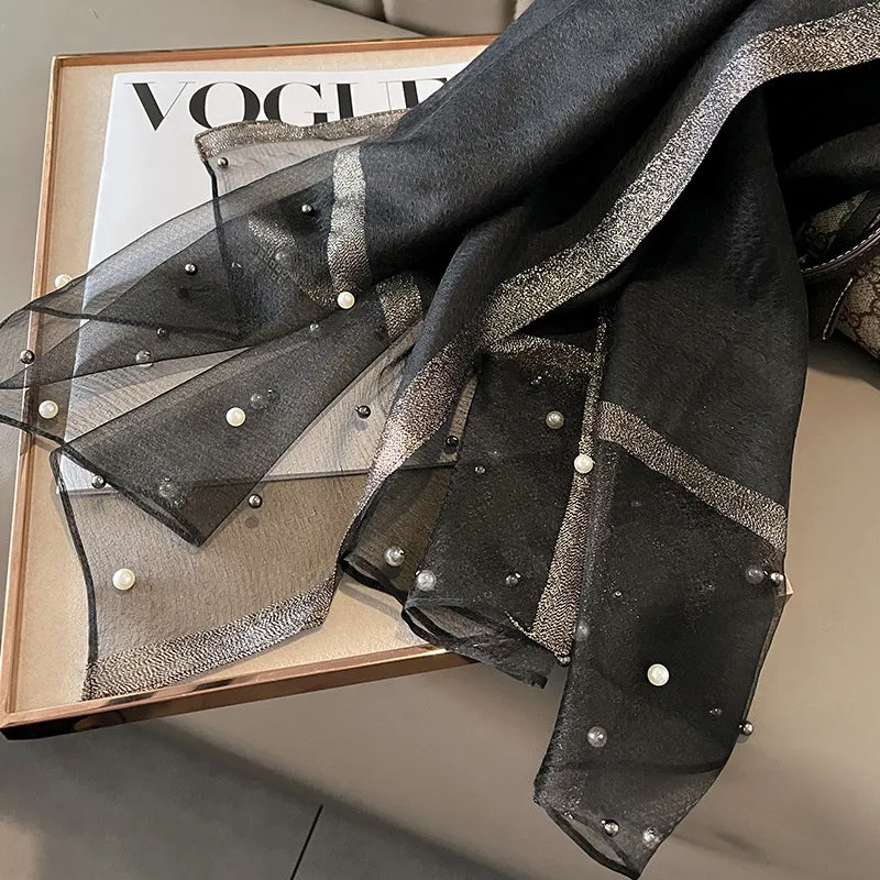 Elegant Bead Embellished Scarf