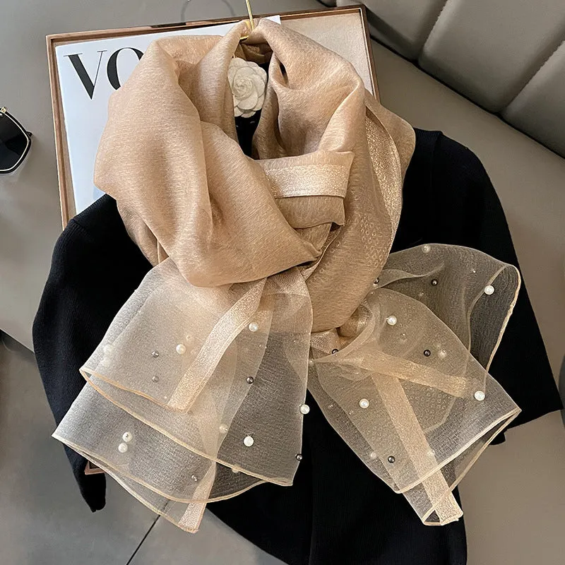 Elegant Bead Embellished Scarf
