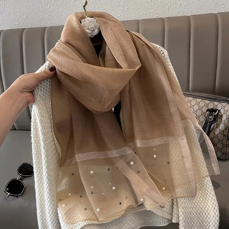 Elegant Bead Embellished Scarf