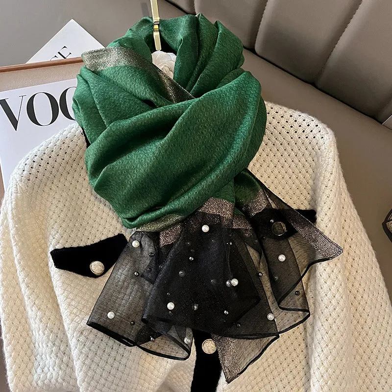 Elegant Bead Embellished Scarf