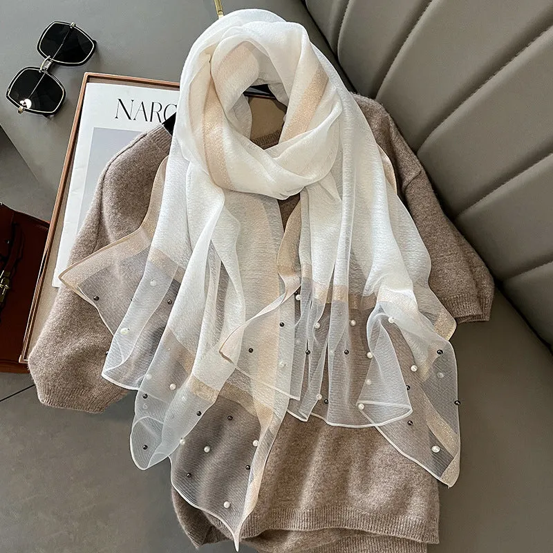 Elegant Bead Embellished Scarf