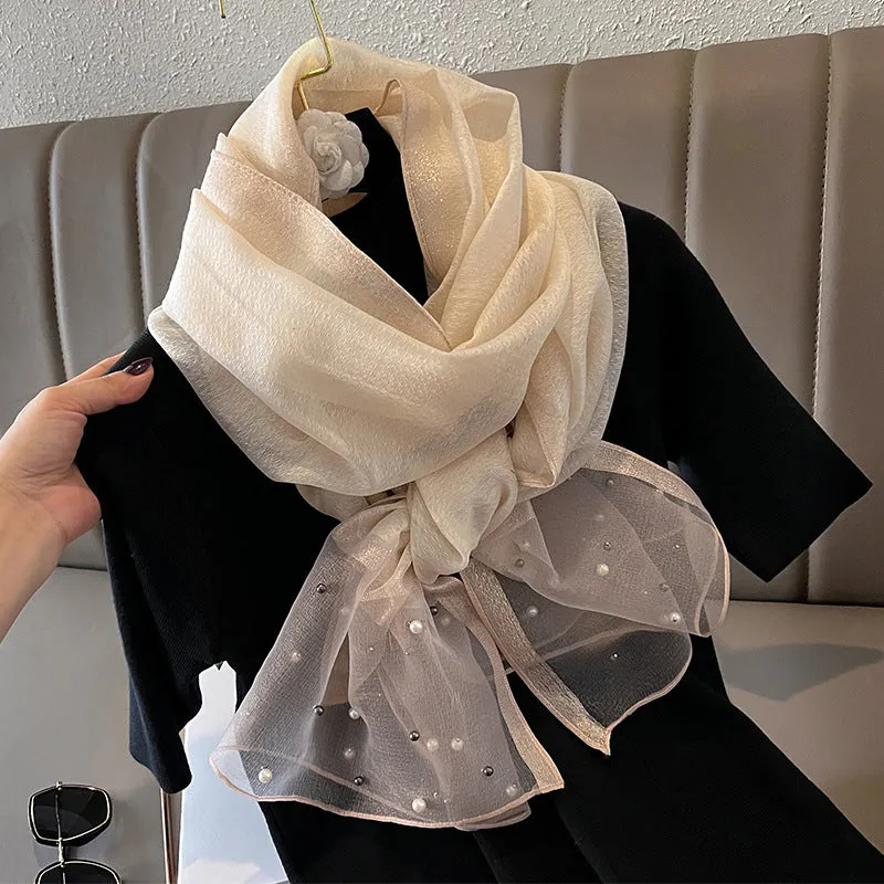 Elegant Bead Embellished Scarf