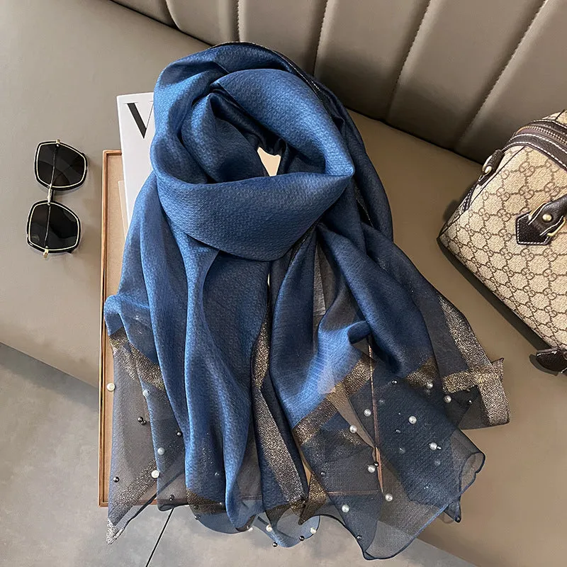 Elegant Bead Embellished Scarf