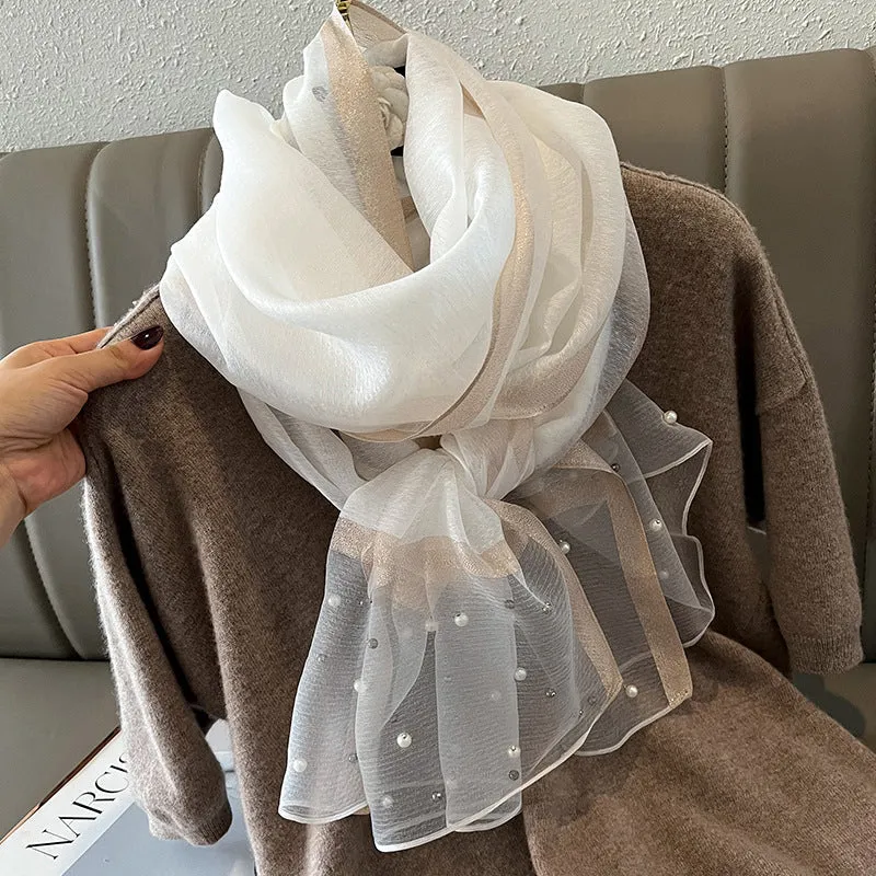 Elegant Bead Embellished Scarf