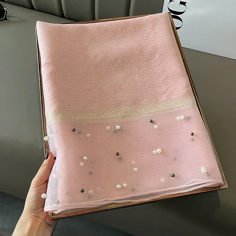 Elegant Bead Embellished Scarf