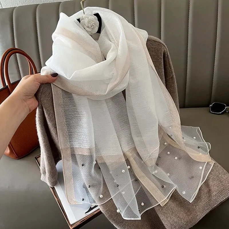 Elegant Bead Embellished Scarf