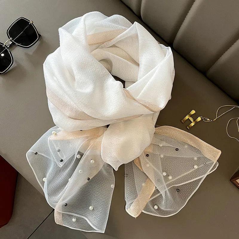 Elegant Bead Embellished Scarf