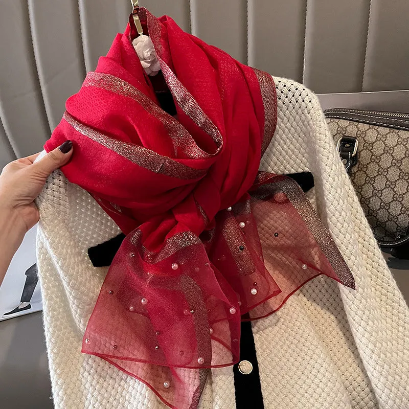 Elegant Bead Embellished Scarf