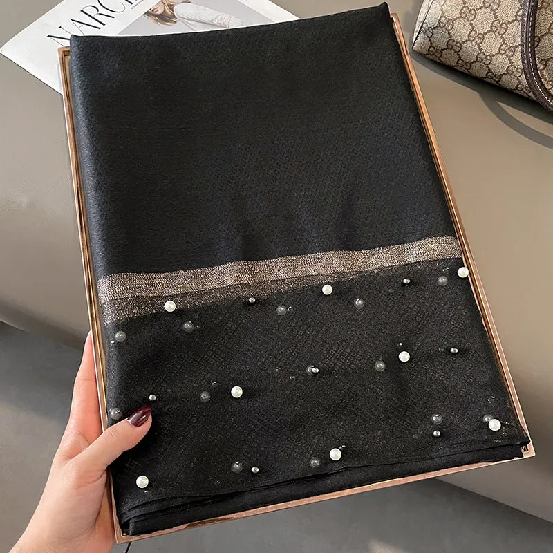 Elegant Bead Embellished Scarf