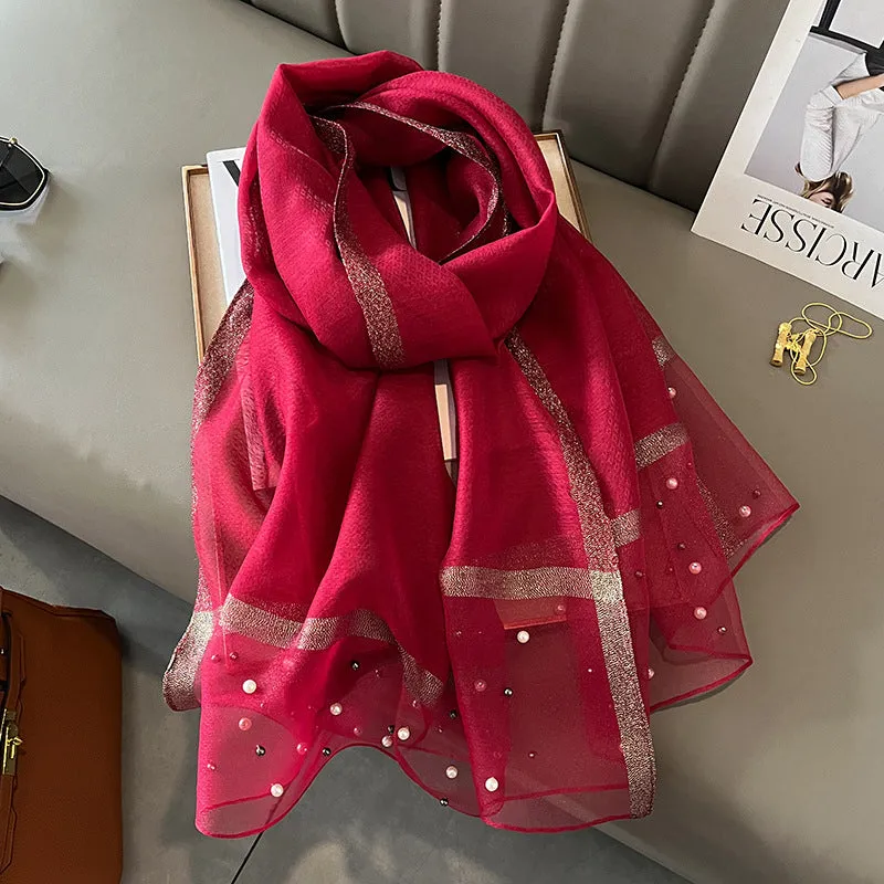 Elegant Bead Embellished Scarf