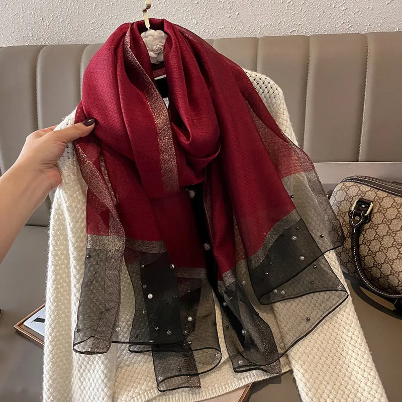 Elegant Bead Embellished Scarf