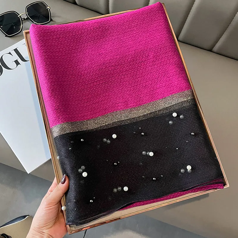 Elegant Bead Embellished Scarf