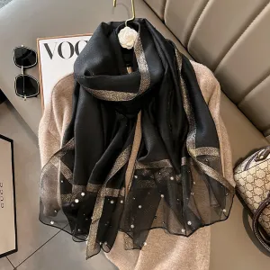 Elegant Bead Embellished Scarf