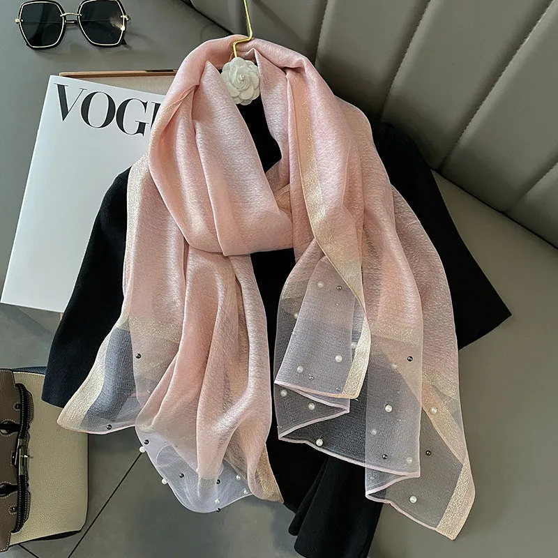 Elegant Bead Embellished Scarf