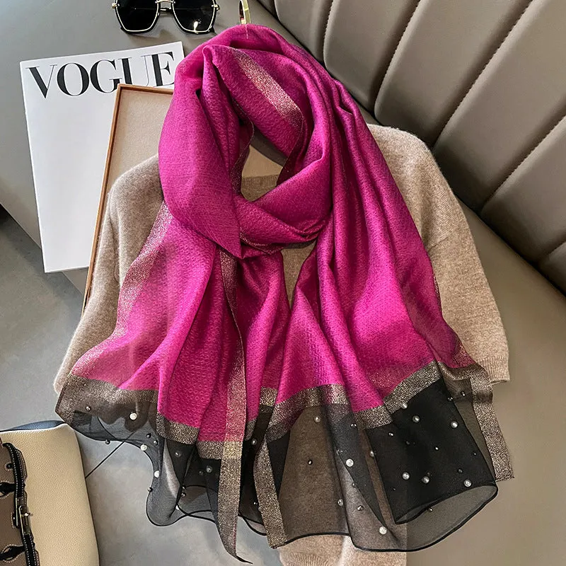 Elegant Bead Embellished Scarf