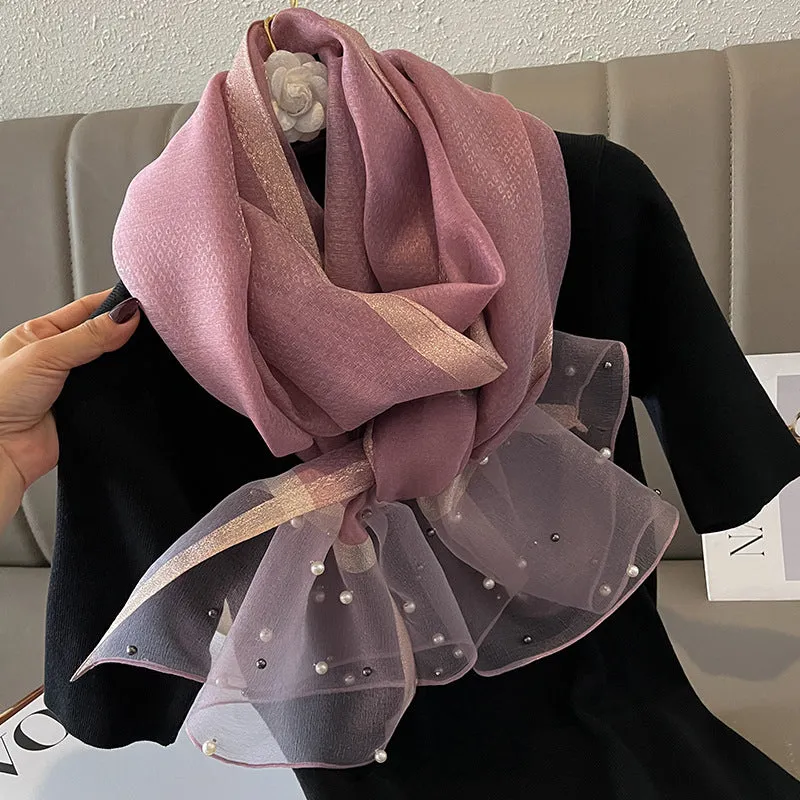 Elegant Bead Embellished Scarf