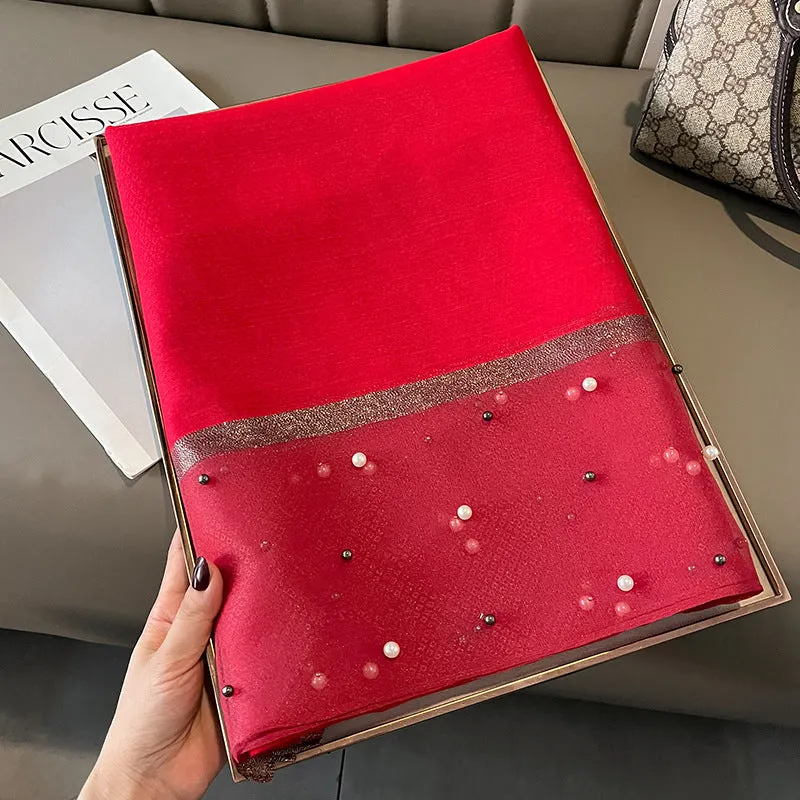 Elegant Bead Embellished Scarf