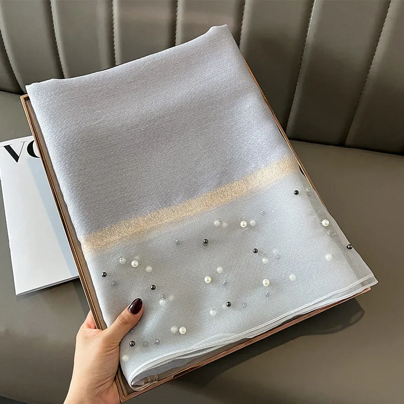 Elegant Bead Embellished Scarf