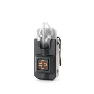 Eleven 10 Rigid SOFTT Wide Tourniquet Case, Belt (Tek-Lok) Attachment, Black with Orange Cross (Tourniquet Not Included)