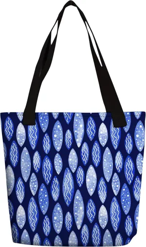 eloria Tote Bag Abstract Pattern Cotton Canvas Fabric Hand Bag